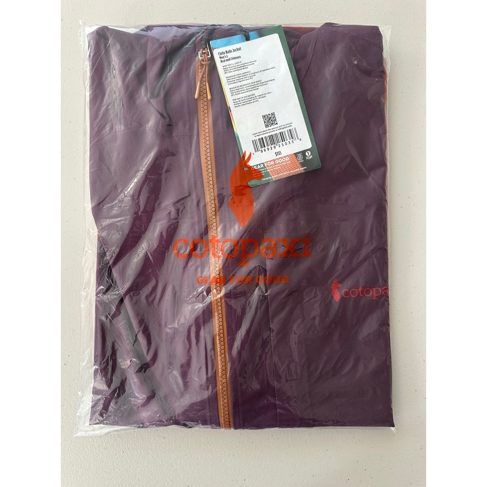 Cotopaxi Cielo Rain Jacket Men Large Acai Chimayo Purple Orange Shell Colorblock